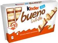 İçindeki şeker miktarı Barre Chocolatée Kinder Bueno White Chocolat Blanc x10 - 390g