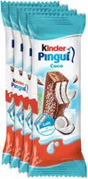入っている砂糖の量 Kinder pingui coco gouter frais genoise fourree lait et noix de coco enrobee de chocolat superieur au lait avec decor au coco t4 pack de 4
