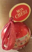 Sokerin määrä sisällä Mon cheri cerise bonbons de chocolat noir fourres cerise et liqueur boule noel boule de 4 bouchees