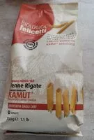 Sokerin määrä sisällä Penne rigate al kamut