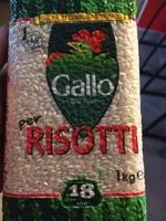 入っている砂糖の量 Riz Pour Rizotto, 1 Kilo, Marque Riso Gallo