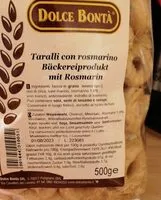 İçindeki şeker miktarı Taralli al Rosmarino