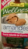 चीनी की मात्रा amandes naturelles