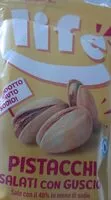 入っている砂糖の量 Pistacchi salati con guscio