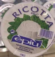 入っている砂糖の量 Ricotta