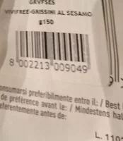 Jumlah gula yang masuk Grissini bianchi senza glutine
