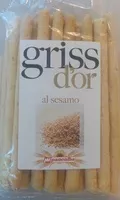 İçindeki şeker miktarı Breadsticks Griss d'Or with Sesame