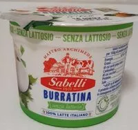 Sokerin määrä sisällä Burratina senza lattosio