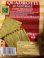 Количество сахара в Quadrotti al naturale