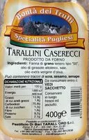 Suhkru kogus sees Tarallini Caserecci