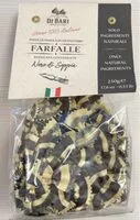 Suhkru kogus sees Durum wheat semolina pasta with squid ink