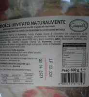 Jumlah gula yang masuk Dolce lievitato naturalmente