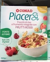 चीनी की मात्रा Cereale fiocchi di riso e frumento integrale frutti rossi