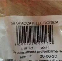 Quantité de sucre dans Spaccatelle