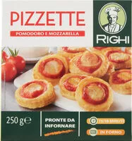 Suhkru kogus sees Pizzette pomodoro e mozzarella