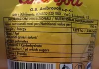 Sucre et nutriments contenus dans Ambrosoli