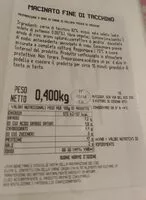 Sokerin määrä sisällä Macinato di tacchino