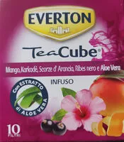 Suhkru kogus sees Teacube Mango, Karkadè, scorze d'arancia, ribes nero e aloe Vera