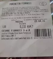 Jumlah gula yang masuk Porchetta Fiorucci