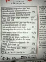 Cantidad de azúcar en Rummo Mezzi Rigatoni no 51
