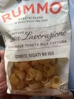 Cantidad de azúcar en Gomiti Rigati N°169 (Pasta Corta)