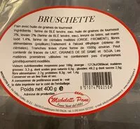 Sucre et nutriments contenus dans Micheletto pane