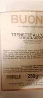 Количество сахара в trenette all'uovo