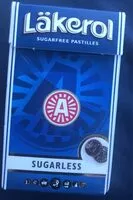 Sokerin määrä sisällä Läkerol Sugarfree Pastilles