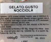 Jumlah gula yang masuk Gelato gusto nocciola