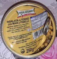 Amount of sugar in Insalata di tonno con mais e piselli