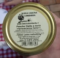 Количество сахара в Pesche gialle a meta’