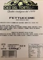 Quantité de sucre dans Fettucine