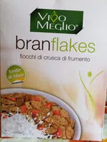 Suhkru kogus sees branflakes / fiocchi di crusca di frumento