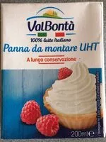 Sokerin määrä sisällä Panna da montare uht