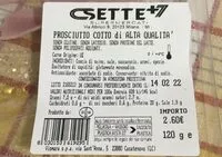 Sokerin määrä sisällä Prosciutto Cotto Di Alta Qualità