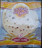 Sugar and nutrients in La piada del gallo