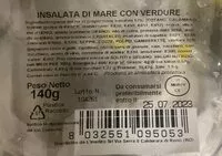 Sokerin määrä sisällä Insalata di mare con verdure