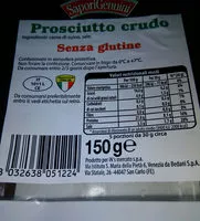 Sokerin määrä sisällä Prosciutto crudo