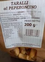 Suhkru kogus sees Taralli al peperoncino