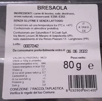 İçindeki şeker miktarı Bresaola