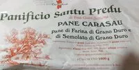 Quantité de sucre dans Pane Carasau