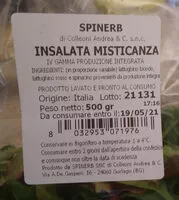 Sokerin määrä sisällä Insalata misticanza