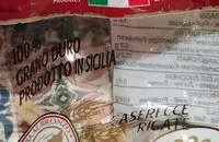 Quantité de sucre dans Pasta