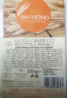 Sugar and nutrients in Pasta san vicino vera marchigiana