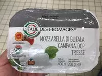 Sokerin määrä sisällä Mozzarella di bufala campana DOP tresse