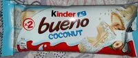 Suhkur ja toitained sees Kinder bueno