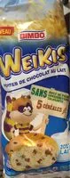Suhkru kogus sees Weikis Pépites de chocolat au lait