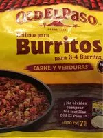 入っている砂糖の量 Relleno para burritos carne y verduras