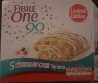 入っている砂糖の量 Fibre one birthday cake squares
