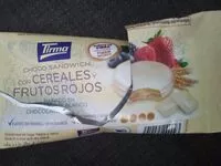 Suhkru kogus sees Choco sándwich con cereales y frutos rojos